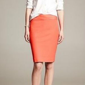 Banana Republic Orange Sloan Pencil Skirt Size 12